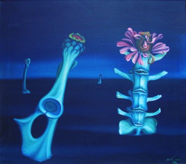 Painting titled "Bones & New Life" by Vinko Hlebs, Original Artwork, Oil