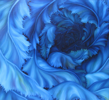 Pittura intitolato "Blue Vortex" da Vinko Hlebs, Opera d'arte originale, Olio