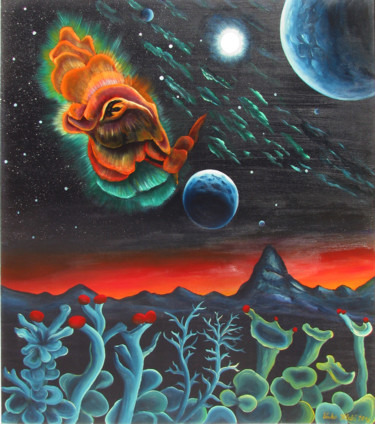 Malerei mit dem Titel "Explosion" von Vinko Hlebs, Original-Kunstwerk, Öl