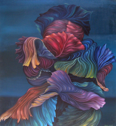 Peinture intitulée "Leaves" par Vinko Hlebs, Œuvre d'art originale, Huile