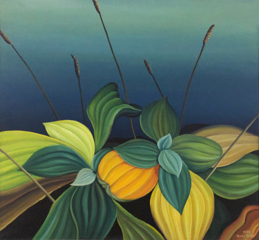 Peinture intitulée "Plantago" par Vinko Hlebs, Œuvre d'art originale, Huile