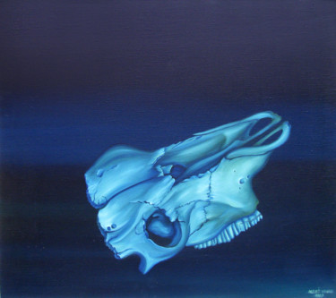 "Skull" başlıklı Tablo Vinko Hlebs tarafından, Orijinal sanat, Petrol