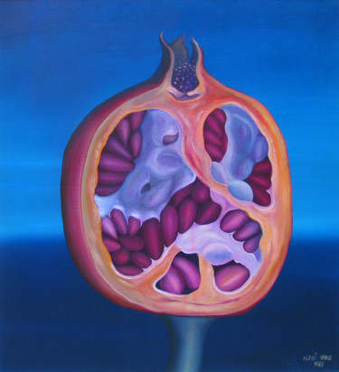 Картина под названием "Pomegranate" - Vinko Hlebs, Подлинное произведение искусства, Масло
