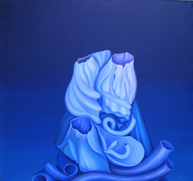 Peinture intitulée "Shades of blue" par Vinko Hlebs, Œuvre d'art originale, Huile