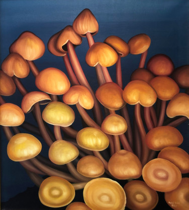 Painting titled "Mushrooms" by Vinko Hlebs, Original Artwork, Oil