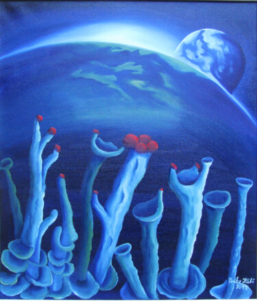 Peinture intitulée "Lichens iiii" par Vinko Hlebs, Œuvre d'art originale, Huile