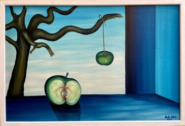 Painting titled "Apples symbolism" by Vinko Hlebs, Original Artwork, Oil