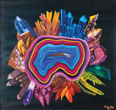 Pintura titulada "Crystals" por Vinko Hlebs, Obra de arte original, Oleo