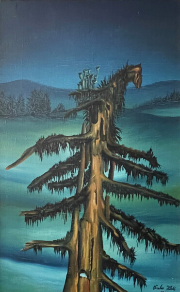 Pintura intitulada "Old tree II" por Vinko Hlebs, Obras de arte originais, Óleo