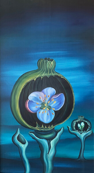 Pintura intitulada "Helleborus, poppy h…" por Vinko Hlebs, Obras de arte originais, Óleo