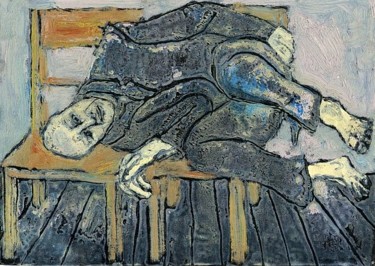 Картина под названием "ночью унесли" - Игорь Мониава, Подлинное произведение искусства, Масло