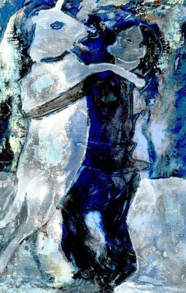 Картина под названием "танец с козой" - Игорь Мониава, Подлинное произведение искусства, Масло