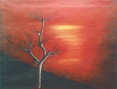 Painting titled "Evening-4" by Vinod Gaur, Original Artwork