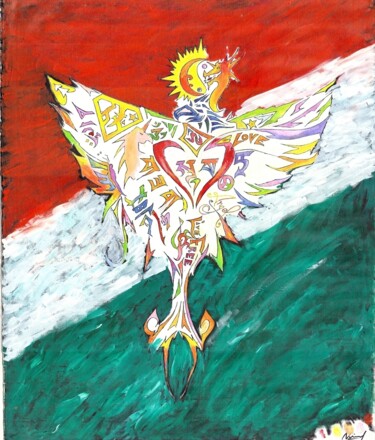 Malerei mit dem Titel "The Great Indian Ph…" von Vinod Kunnathulli, Original-Kunstwerk, Acryl