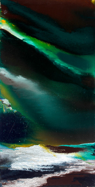 Peinture intitulée "Green Lightning" par Vinoda Revannasiddaiah, Œuvre d'art originale, Acrylique