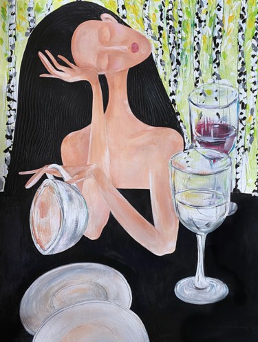 Malerei mit dem Titel "Toska" von Rymma Vinogradova, Original-Kunstwerk, Acryl