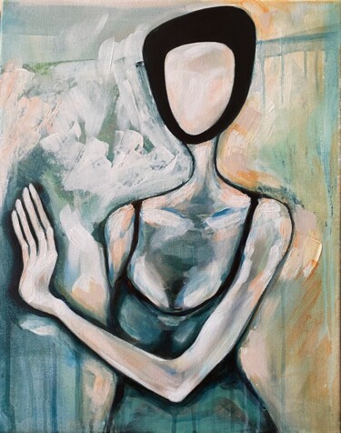 Painting titled "Distance I" by Rymma Vinogradova, Original Artwork, Acrylic Mounted on Wood Stretcher frame