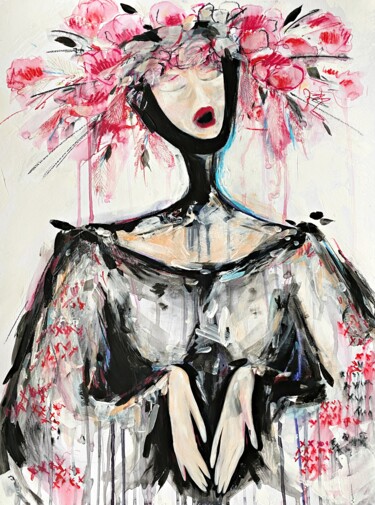 Malerei mit dem Titel "Voice" von Rymma Vinogradova, Original-Kunstwerk, Acryl