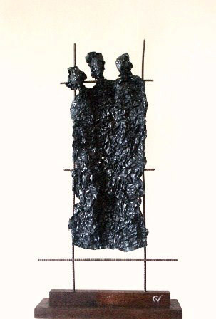 Sculpture intitulée "c.vinson_ht_47_x_l_…" par Christine Vinson, Œuvre d'art originale, Métaux