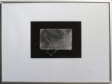 Art textile intitulée "c-v-tissu-fils-blan…" par Christine Vinson, Œuvre d'art originale