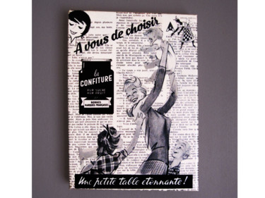Collages titled "Famille et gourmand…" by Vintage Daily Art, Original Artwork, Paper