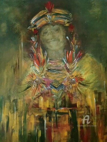 Painting titled "Power of Folklore" by Viola Gr, Original Artwork, Acrylic