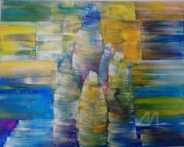 Painting titled "Plastic bottles" by Viola Gr, Original Artwork, Acrylic