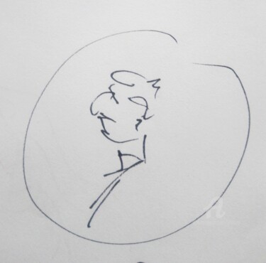 Disegno intitolato "Profile" da Viola Gr, Opera d'arte originale, Pennarello