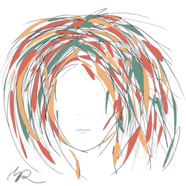 Disegno intitolato "Hair3" da Viola Gr, Opera d'arte originale, Pittura digitale