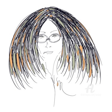 Rysunek zatytułowany „Hair4” autorstwa Viola Gr, Oryginalna praca, Malarstwo cyfrowe