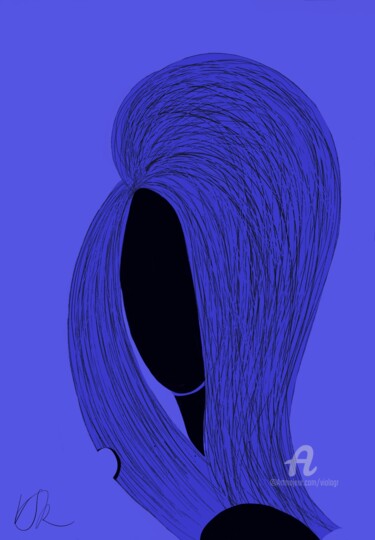 Malarstwo zatytułowany „Hair8 End of Series” autorstwa Viola Gr, Oryginalna praca, Malarstwo cyfrowe