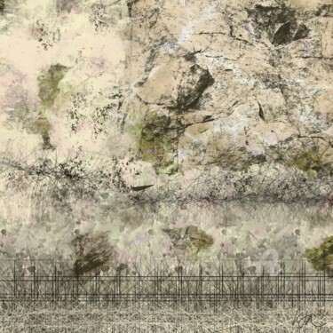 Digital Arts titled "Stone Wall" by Viola Gr, Original Artwork, Digital Painting