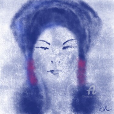 Painting titled "Asian Woman" by Viola Gr, Original Artwork, Digital Painting