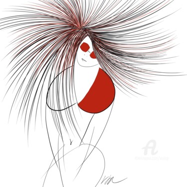 Drawing titled "Relaxed" by Viola Gr, Original Artwork, Digital Painting