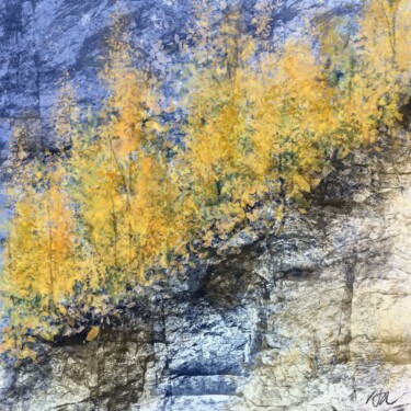 Painting titled "Trees and Rocks" by Viola Gr, Original Artwork, Digital Painting