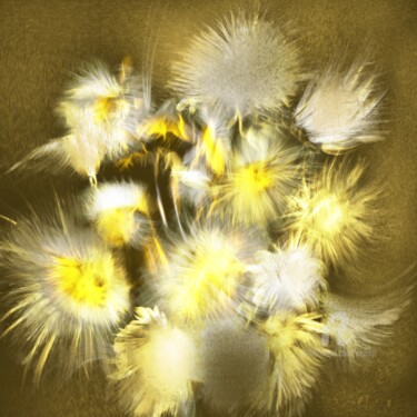 Schilderij getiteld "Yellow Thistles" door Viola Gr, Origineel Kunstwerk, Digitaal Schilderwerk