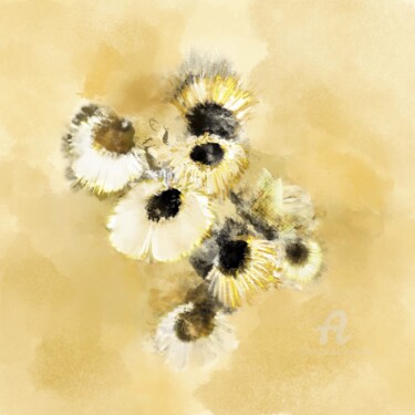 Painting titled "Small bunch of flow…" by Viola Gr, Original Artwork, Digital Painting