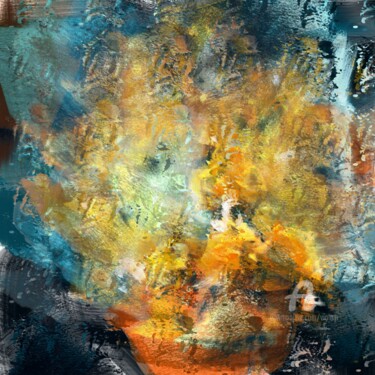 Pintura titulada "Flowers in a Vase 2" por Viola Gr, Obra de arte original, Pintura Digital