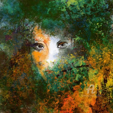 Malerei mit dem Titel "In the forest" von Viola Gr, Original-Kunstwerk, Digitale Malerei