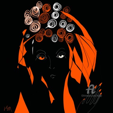 Peinture intitulée "Black Beauty2" par Viola Gr, Œuvre d'art originale, Peinture numérique