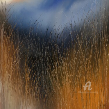 Painting titled "Grass" by Viola Gr, Original Artwork, Digital Painting