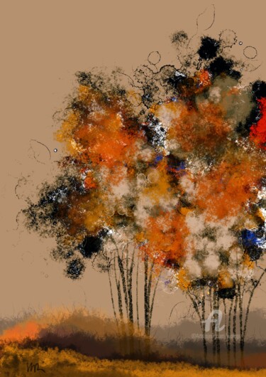 Schilderij getiteld "Autumn climates" door Viola Gr, Origineel Kunstwerk, Digitaal Schilderwerk
