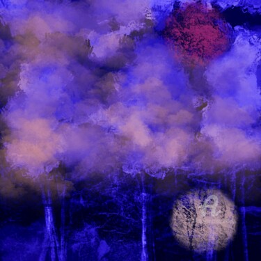 Картина под названием "Foggy night" - Viola Gr, Подлинное произведение искусства, Цифровая живопись