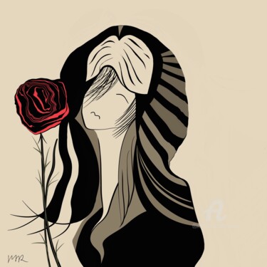 Painting titled "Fragrant rose" by Viola Gr, Original Artwork, Digital Painting