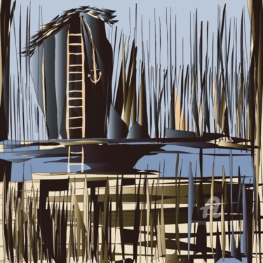 Grafika cyfrowa / sztuka generowana cyfrowo zatytułowany „Sea fantasies. Port” autorstwa Viola Gr, Oryginalna praca, Malarst…
