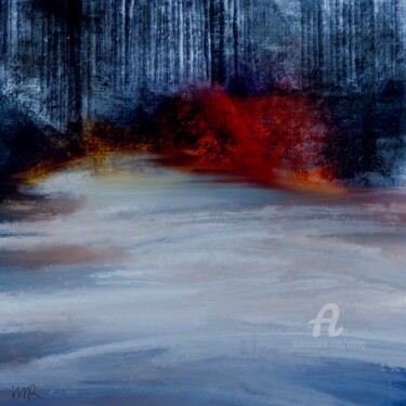 Peinture intitulée "Burning Bush at nig…" par Viola Gr, Œuvre d'art originale, Peinture numérique