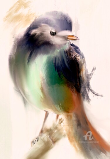 Peinture intitulée "Bird" par Viola Gr, Œuvre d'art originale, Peinture numérique