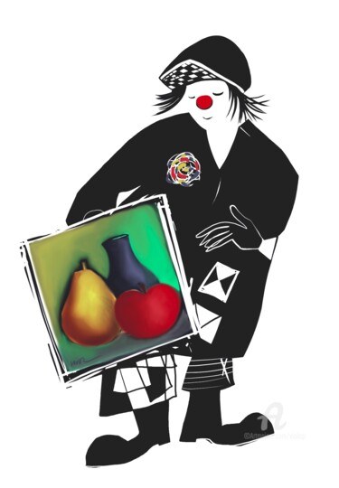 Картина под названием "Clown Art" - Viola Gr, Подлинное произведение искусства, Цифровая живопись