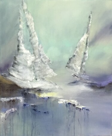 Painting titled "Voiles" by Violaine Boyer, Original Artwork, Acrylic Mounted on Wood Stretcher frame