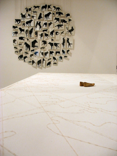 Installatie getiteld "«13 loups&une loupe…" door Violaine Laveaux, Origineel Kunstwerk, Installatie Kunst